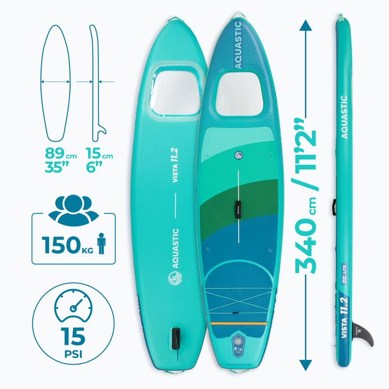 Rinkinys pripučiama lenta SUP AQUASTIC Vista 11'2" green 21