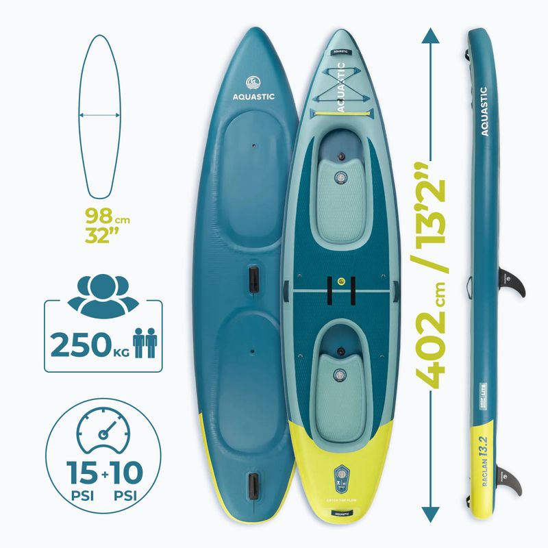 Baidarė/SUP hibridinė AQUASTIC Raglan 13'2" žalia 19