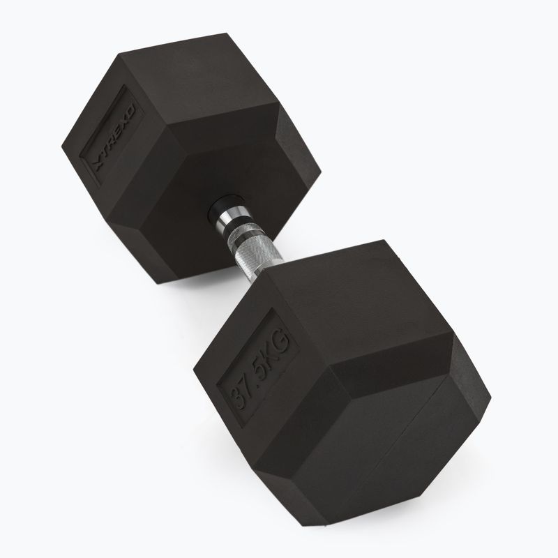 TREXO Hex 37,5 kg gumuoti hanteliai 2