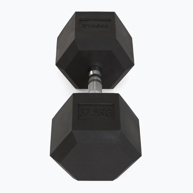 TREXO Hex 37,5 kg gumuoti hanteliai 3