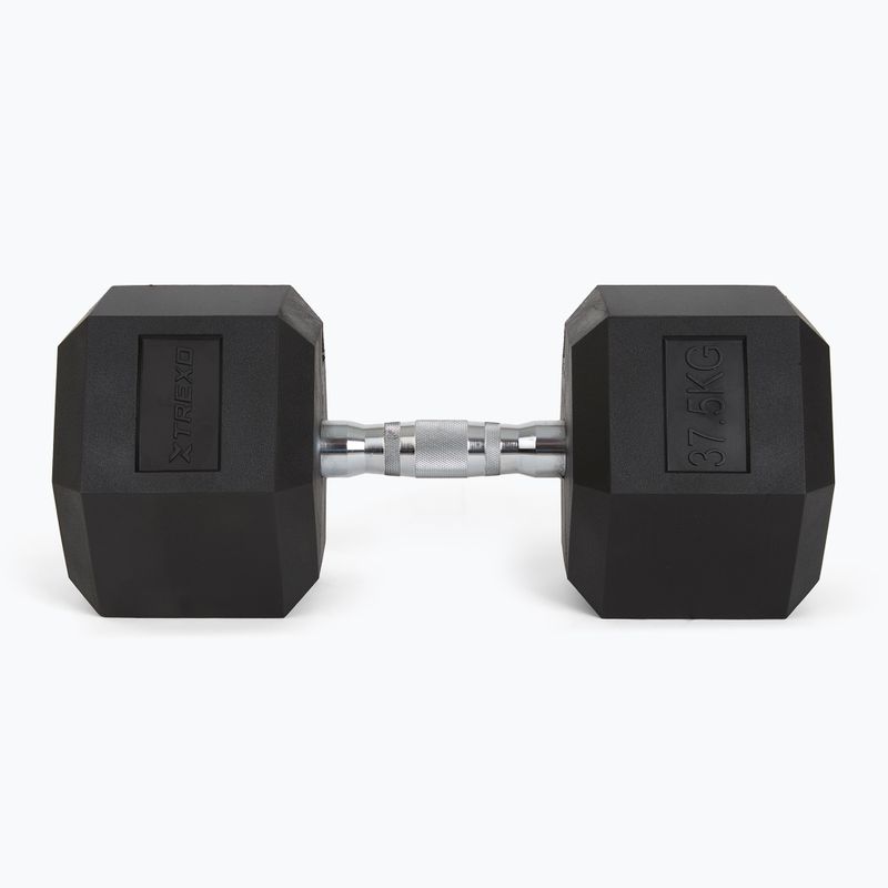 TREXO Hex 37,5 kg gumuoti hanteliai 4