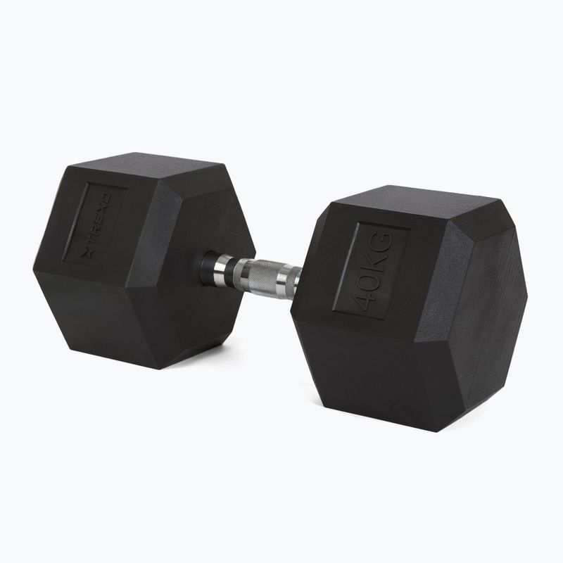 TREXO Hex 40 kg gumuoti hanteliai