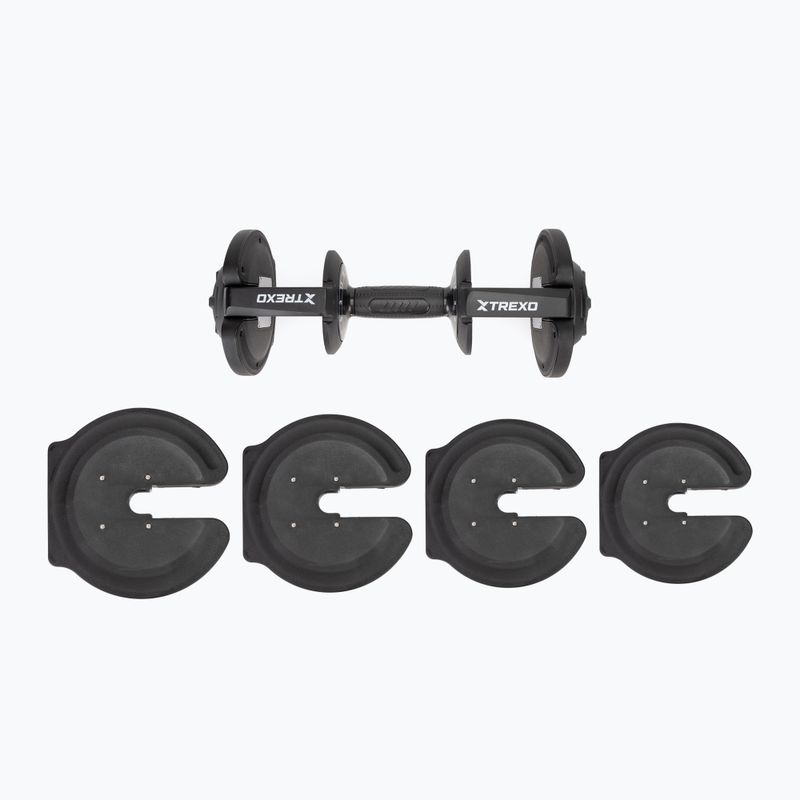 Reguliuojamas hantelis XTREXO TXO-B4W003 18 kg juodas 11