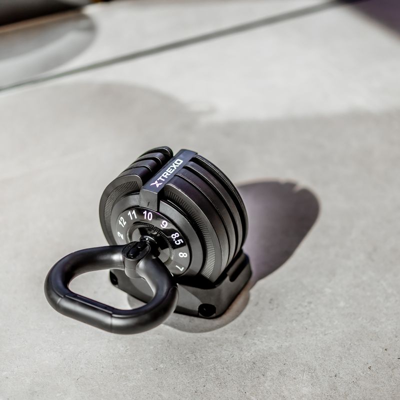 Kettlebell reguliuojamas XTREXO TXO-B4W004 12 kg juodas 9