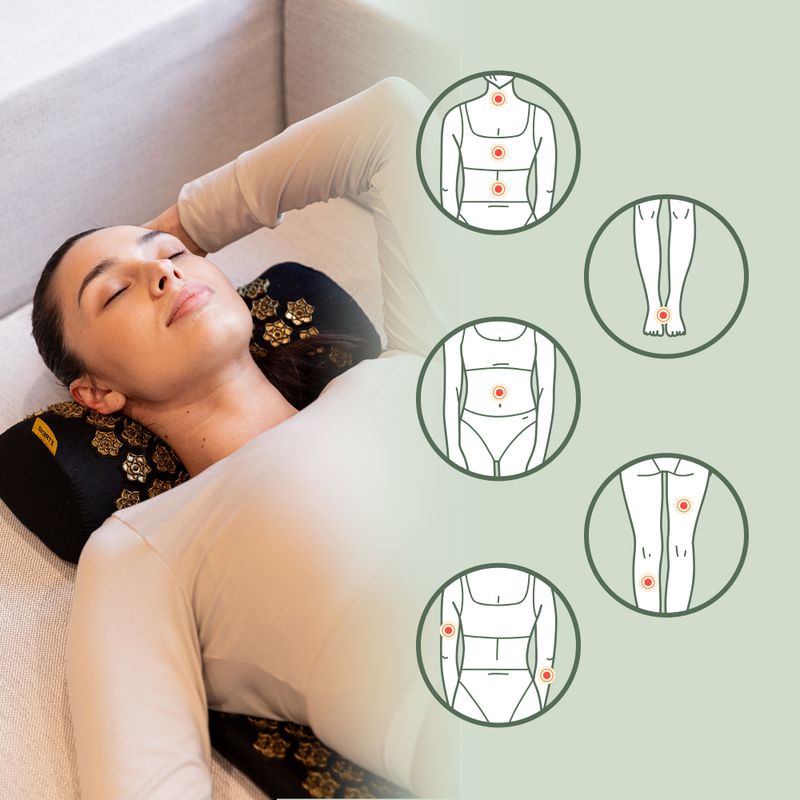 Akupresūros kilimėlis XTREXO z poduszką TXO-B4Z004-BK juodas 11