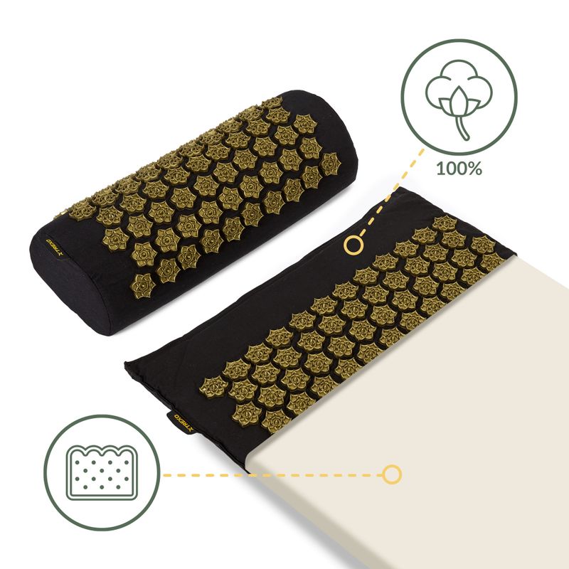 Akupresūros kilimėlis XTREXO z poduszką TXO-B4Z004-BK juodas 8