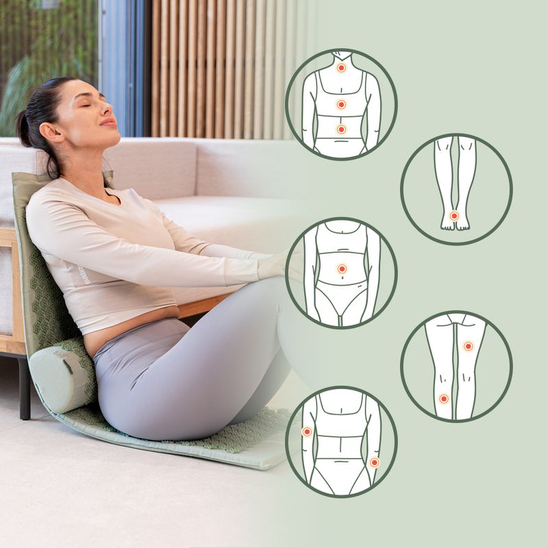 Akupresūros kilimėlis XTREXO duża z poduszką TXO-B4Z005-GN žalias 10