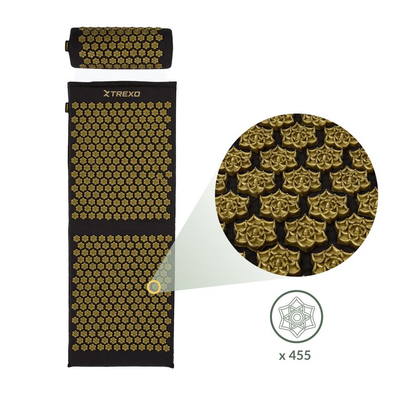 Akupresūros kilimėlis XTREXO duża z poduszką TXO-B4Z005-BK juodas 5