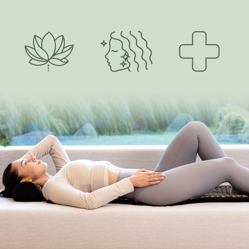 Akupresūros kilimėlis XTREXO duża z poduszką TXO-B4Z005-BK juodas 8