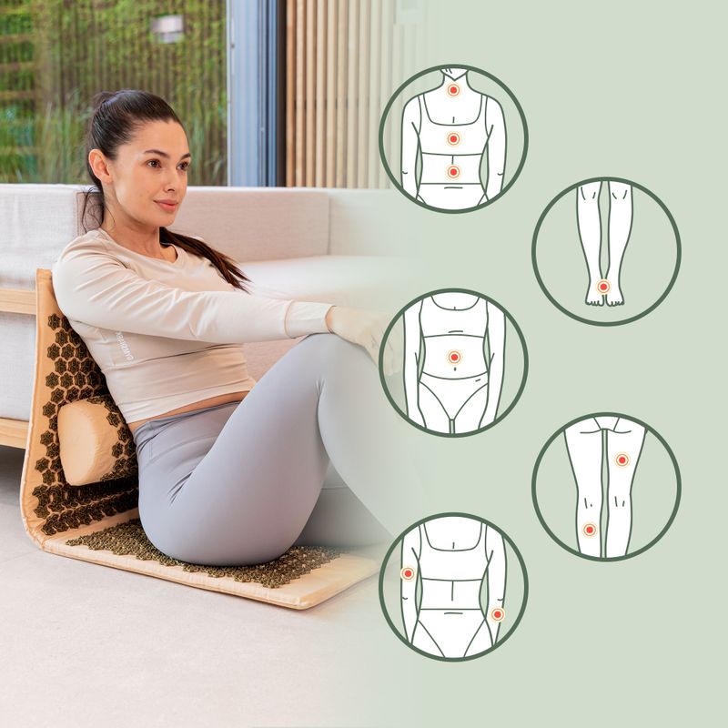 Akupresūros kilimėlis XTREXO duża z poduszką TXO-B4Z005-BZ rudas 10