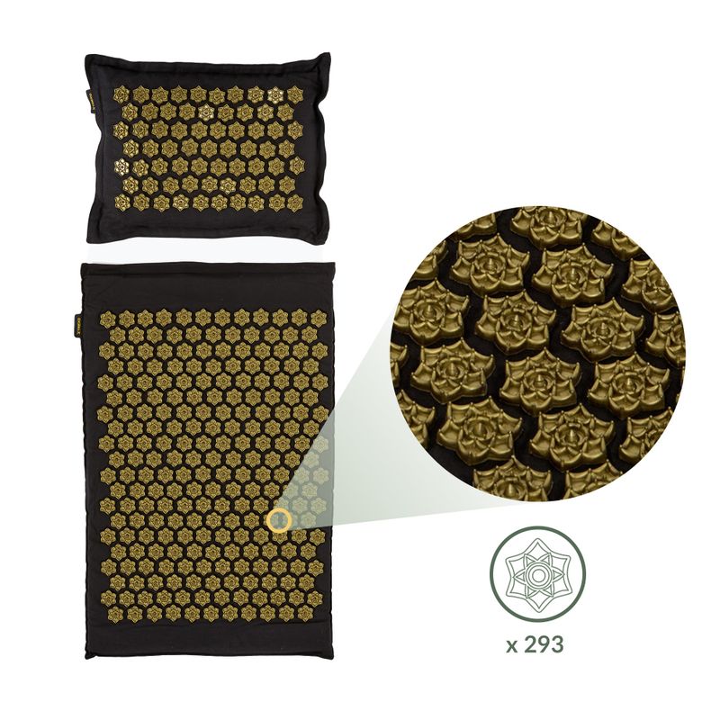 Akupresūros kilimėlis XTREXO ECO z poduszką TXO-B4Z006-BK juodas 5