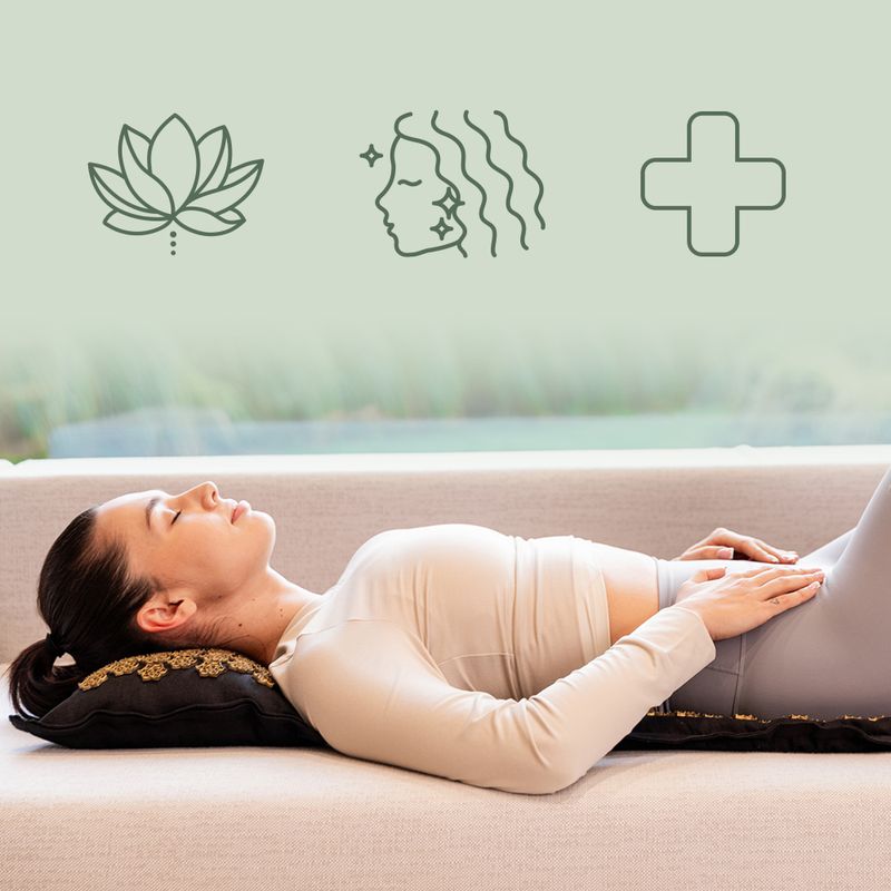 Akupresūros kilimėlis XTREXO ECO z poduszką TXO-B4Z006-BK juodas 9