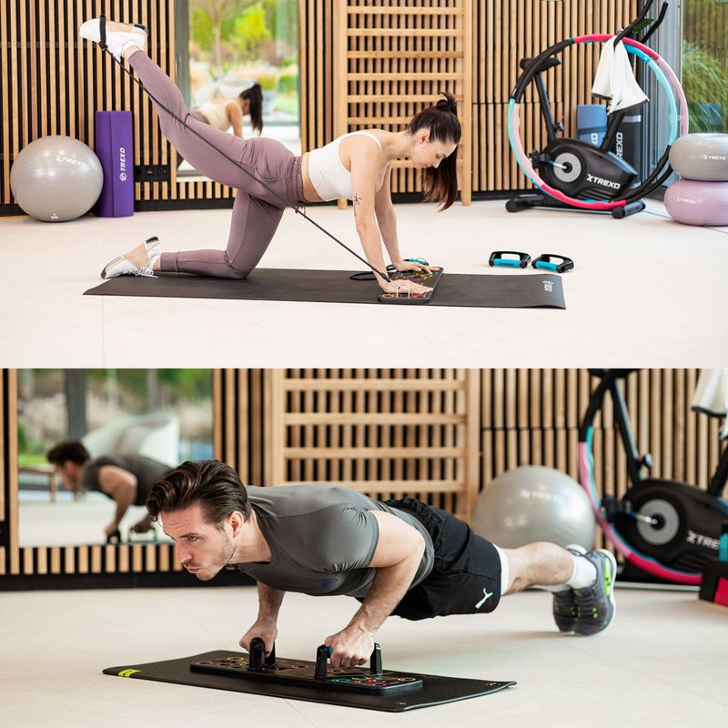 Daugiafunkcinė platforma su rankenomis ir plėtikliu XTREXO sulankstoma TXO-B4Z045-BK juodas 6