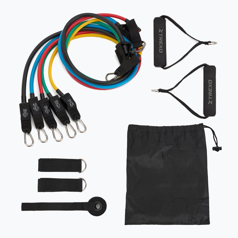 Guminių ekspanderių rinkinys XTREXO TXO-B4Z055-ALL spalvotas