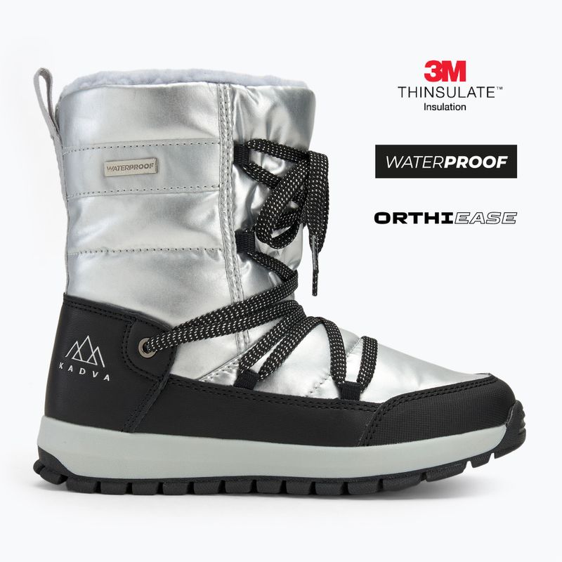 Vaikiški sniego batai KADVA Haven WaterProof Jrg 3M Thinsulate sidabriniai 2