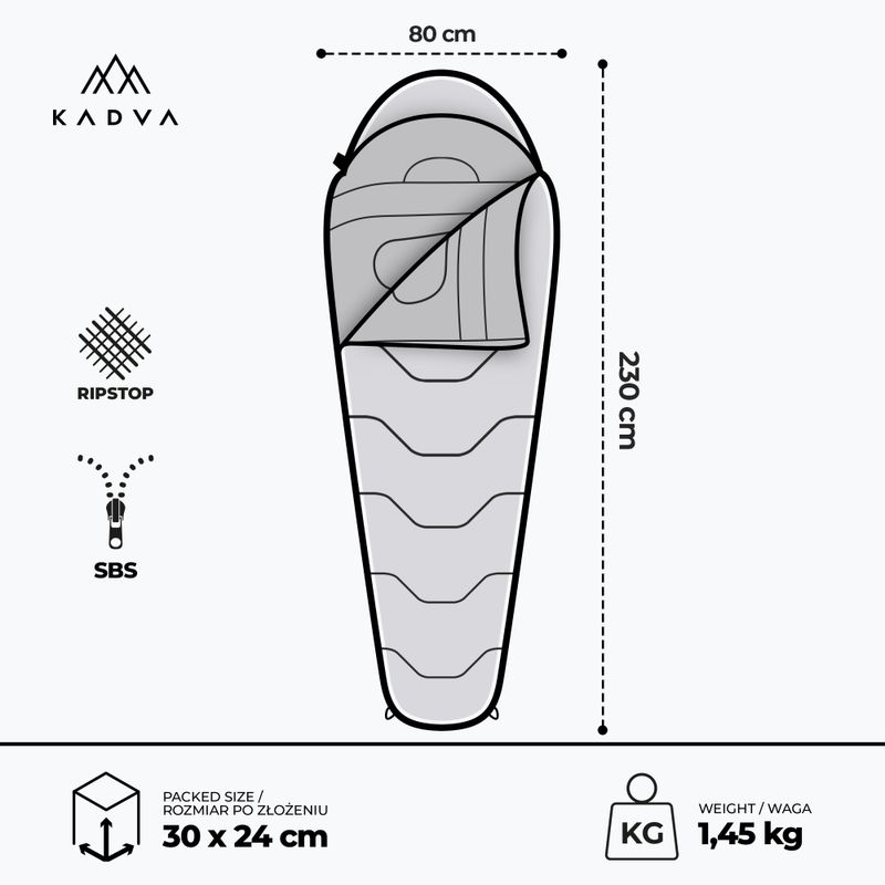 Miegmaišis KADVA Mumio R dešinysis žalias 3
