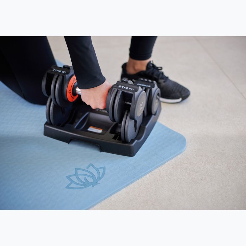 Reguliuojamų hantelių rinkinys XTREXO 2 x 5,75 kg juodas 9