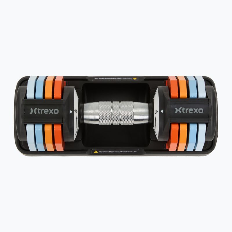 Reguliuojamų hantelių rinkinys XTREXO 2 x 5 kg multicolor 3