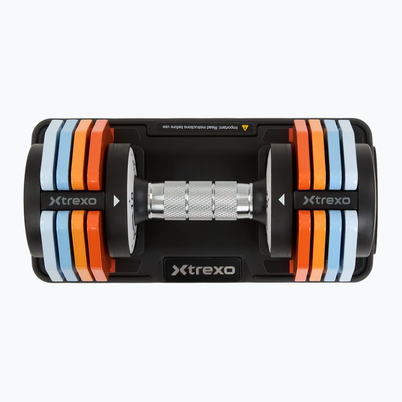 Reguliuojamų hantelių rinkinys XTREXO 2 x 10 kg multicolor 3