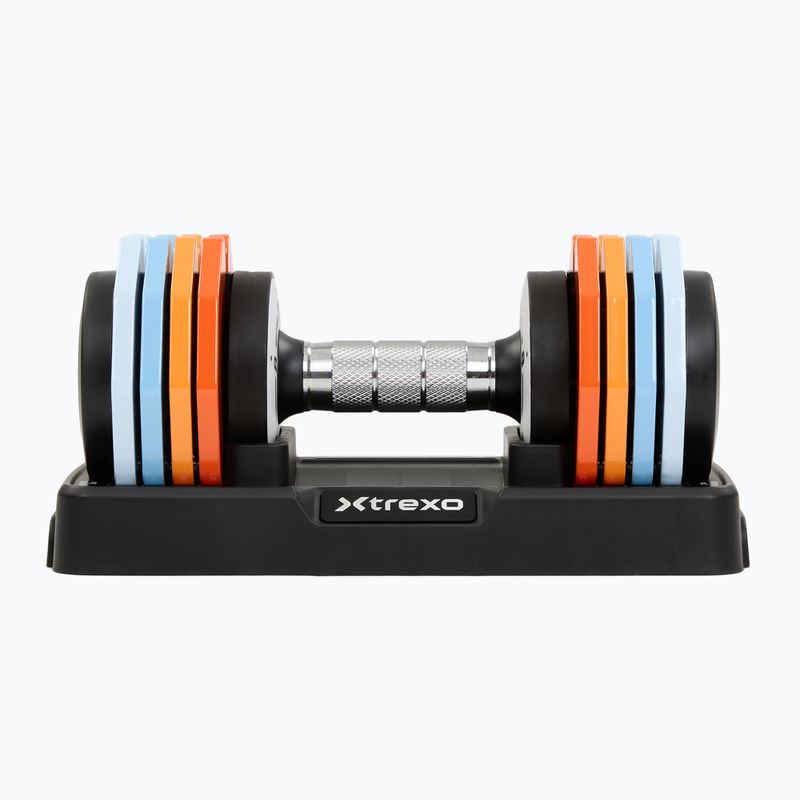 Reguliuojamų hantelių rinkinys XTREXO 2 x 10 kg multicolor 4