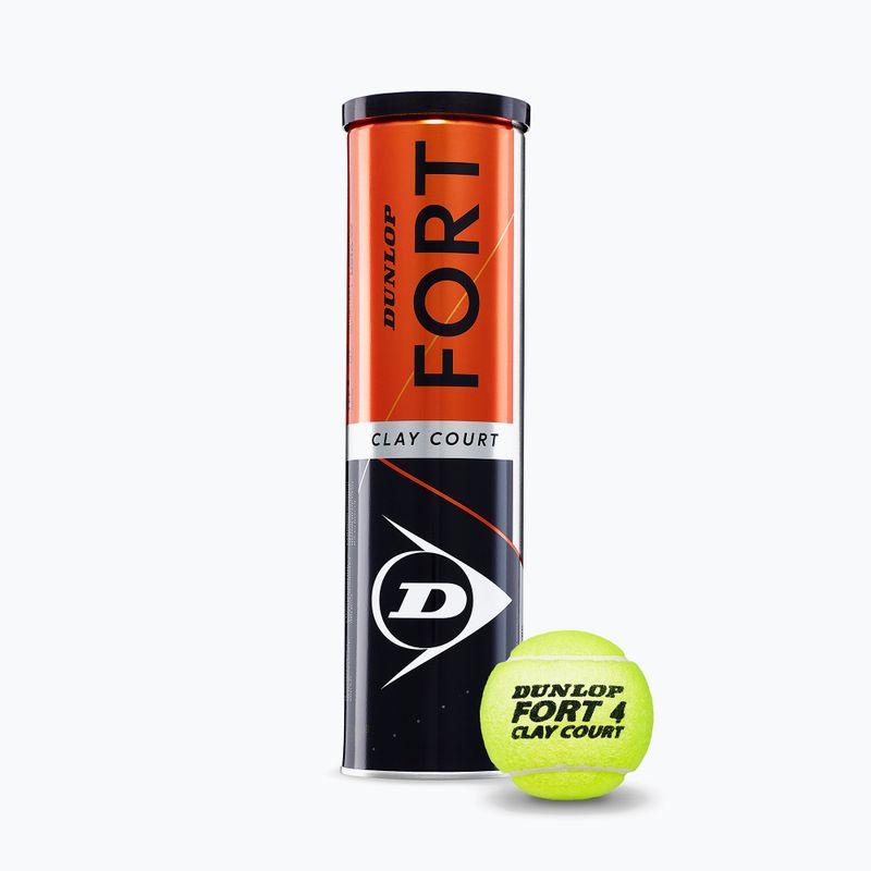 Dunlop Fort Clay Court teniso kamuoliukai 4B 18 x 4 vnt. geltoni 601318 2