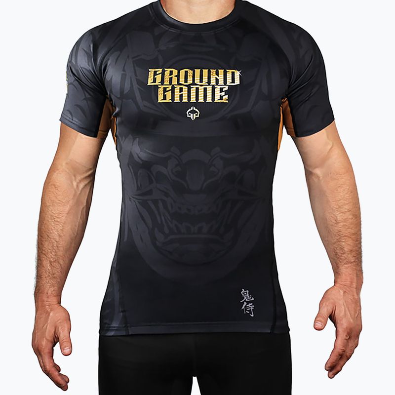 Ground Game Oni Samurai vyriškas marškinėliai su kapišonu black 22RASHSSSAM3