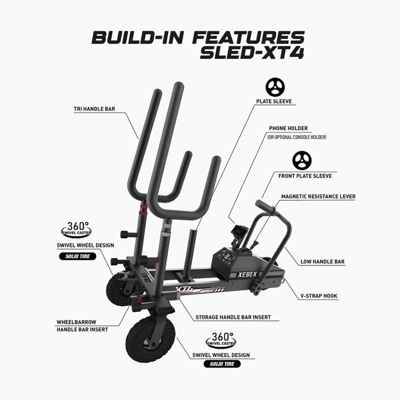 Jėgos treniruočių rogės XEBEX XT4 Sled black 5