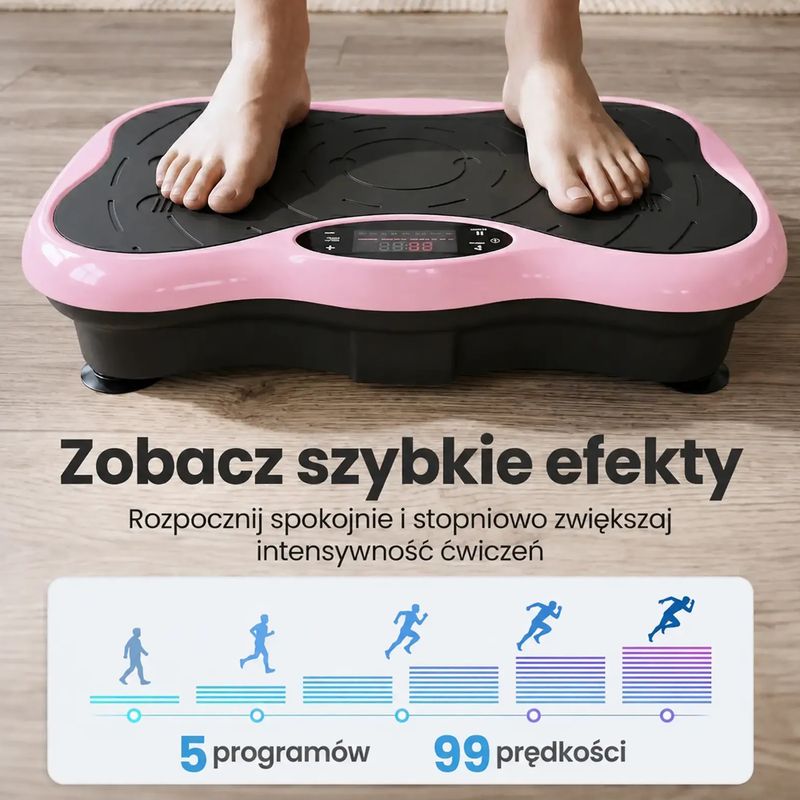 Vibracinė platforma Extralink Moonwalk Spin Move black/pink 10