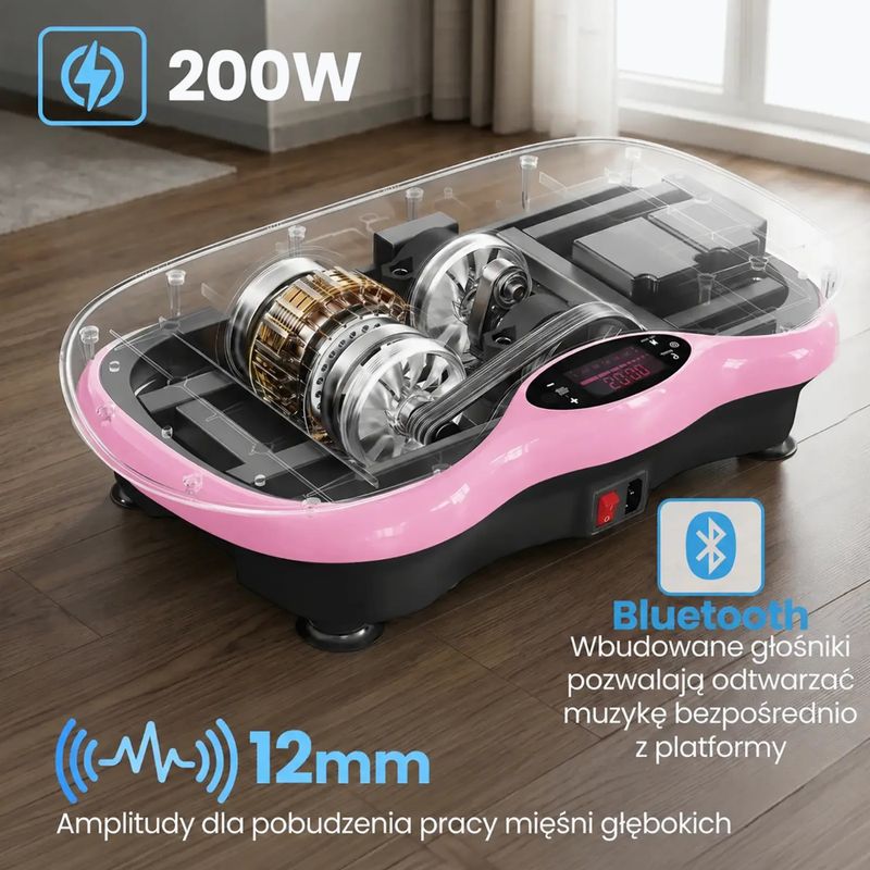 Vibracinė platforma Extralink Moonwalk Spin Move black/pink 11