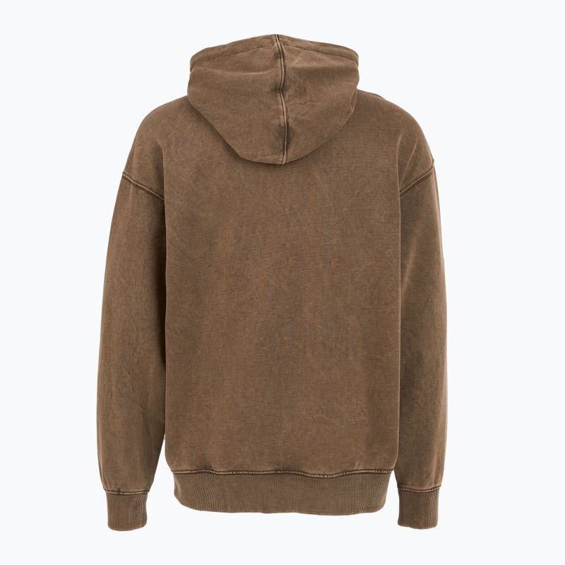 Vyriškas džemperis PROSTO Checked Hoodie dark brown 2