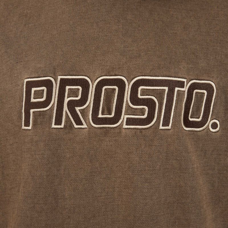 Vyriškas džemperis PROSTO Checked Hoodie dark brown 4