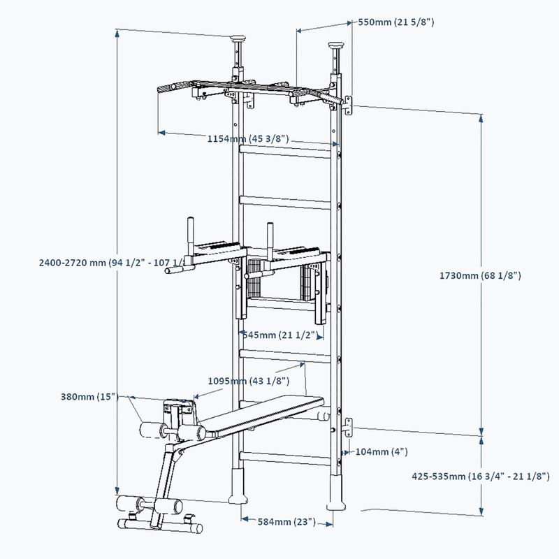 BenchK gimnastikos kopėčios baltos BK-523W 3