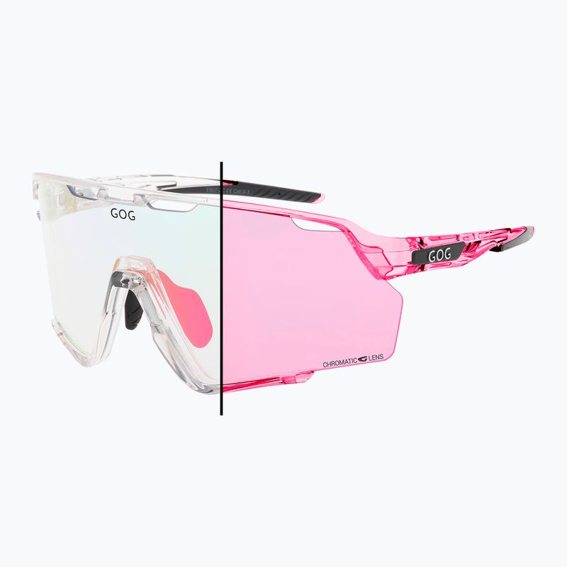 Akiniai nuo saulės GOG Prometheus photochromic pink/black reflex pink 6