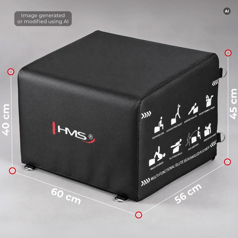 Dėžė treniruotėms HMS HTB61 Hip Thrust black 6