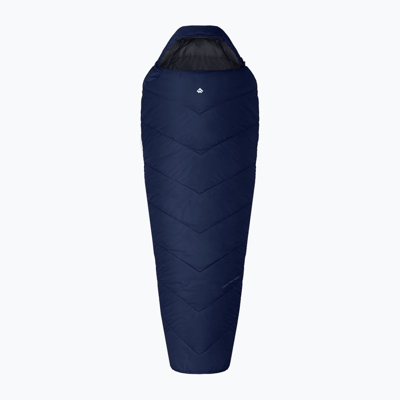 "Alpinus Fiber Pro 1500" miegmaišis dešinėje, tamsiai mėlynas
