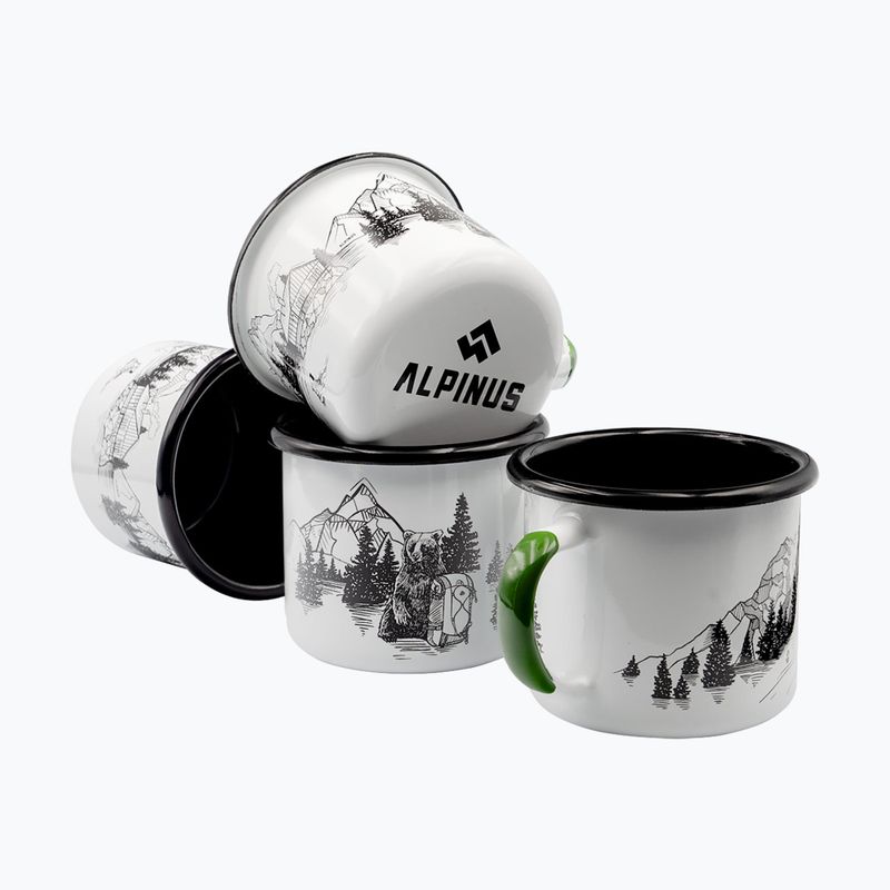 Kelioninis puodelis Alpinus Enamelled White Bear 2