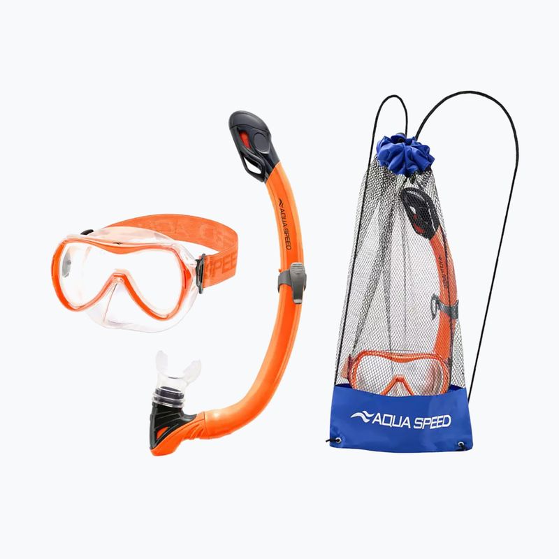 Vaikiškas nardymo rinkinys AQUA-SPEED Alize FS + Samos + Mesh oranžinis