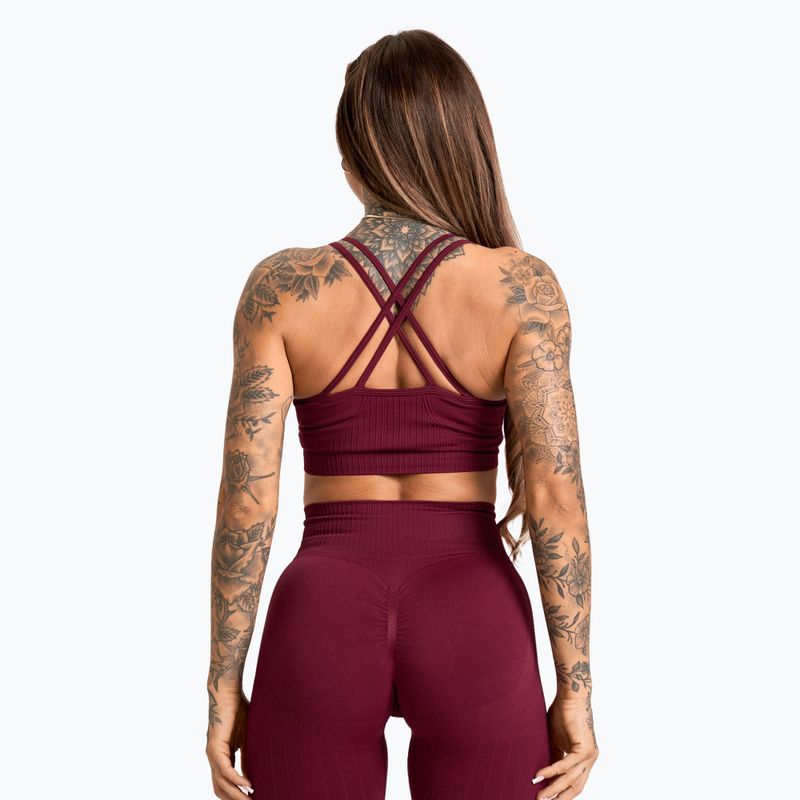 Treniruočių liemenėlė Gym Glamour Push Up 2.0 merlot 3