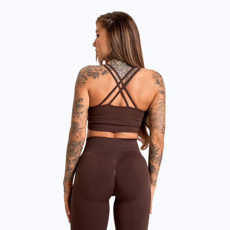 Treniruočių liemenėlė Gym Glamour Push Up 2.0 dark chocolate 2