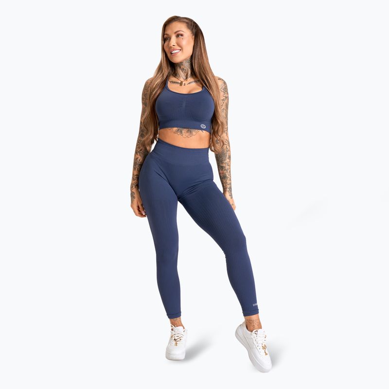 Liemenėlė fitnesui Gym Glamour Push Up 2.0 denim 2