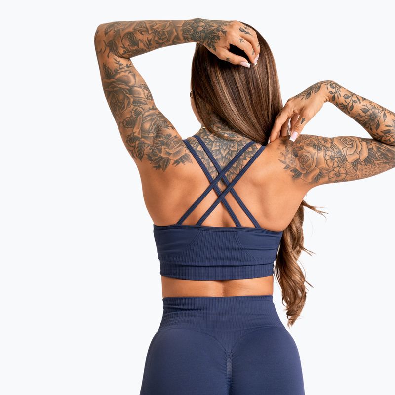 Liemenėlė fitnesui Gym Glamour Push Up 2.0 denim 5