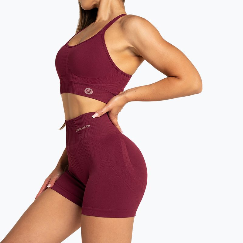 Moteriški treniruočių šortai Gym Glamour Push Up 2.0 merlot 2