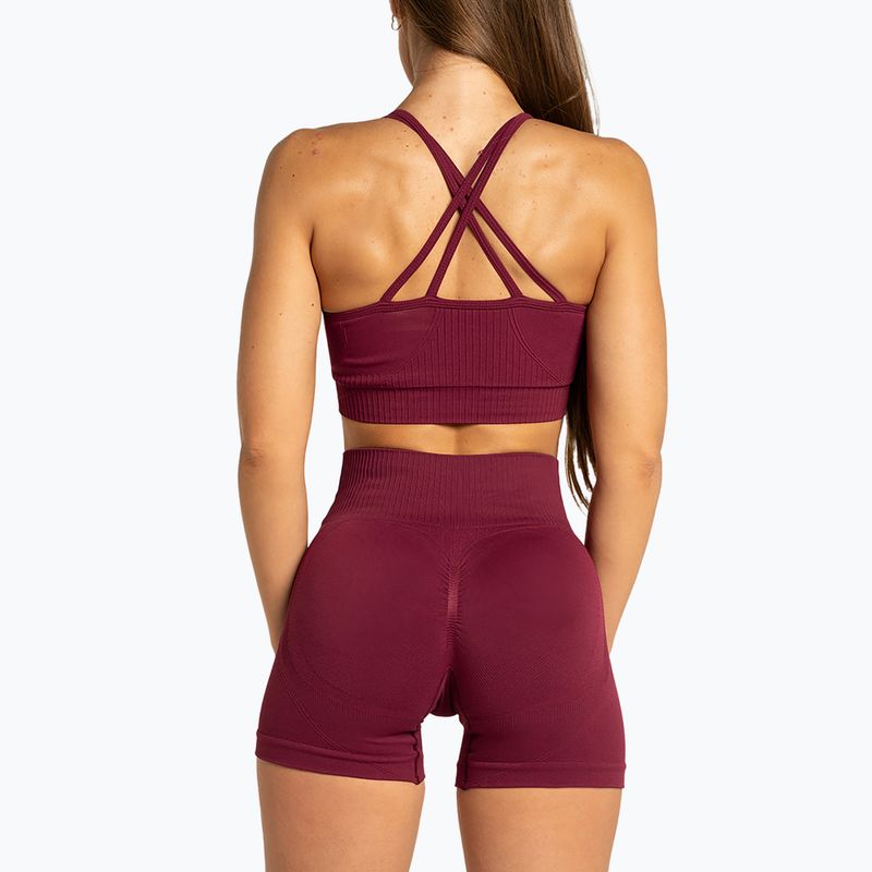 Moteriški treniruočių šortai Gym Glamour Push Up 2.0 merlot 4