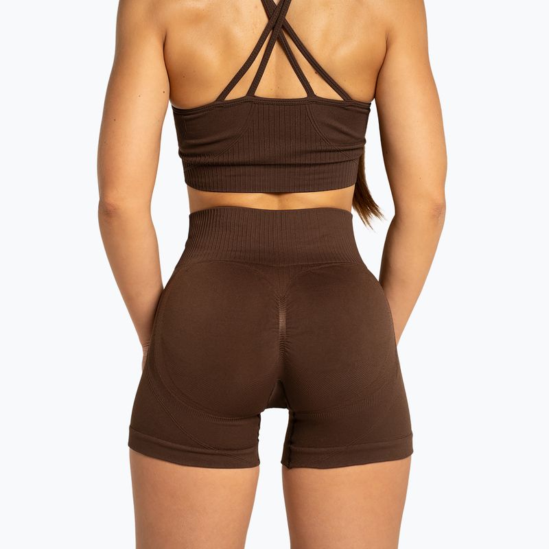 Moteriški treniruočių šortai Gym Glamour Push Up 2.0 dark chocolate 2