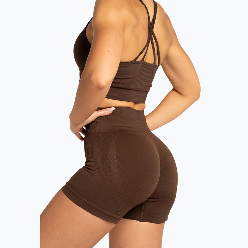 Moteriški treniruočių šortai Gym Glamour Push Up 2.0 dark chocolate 4