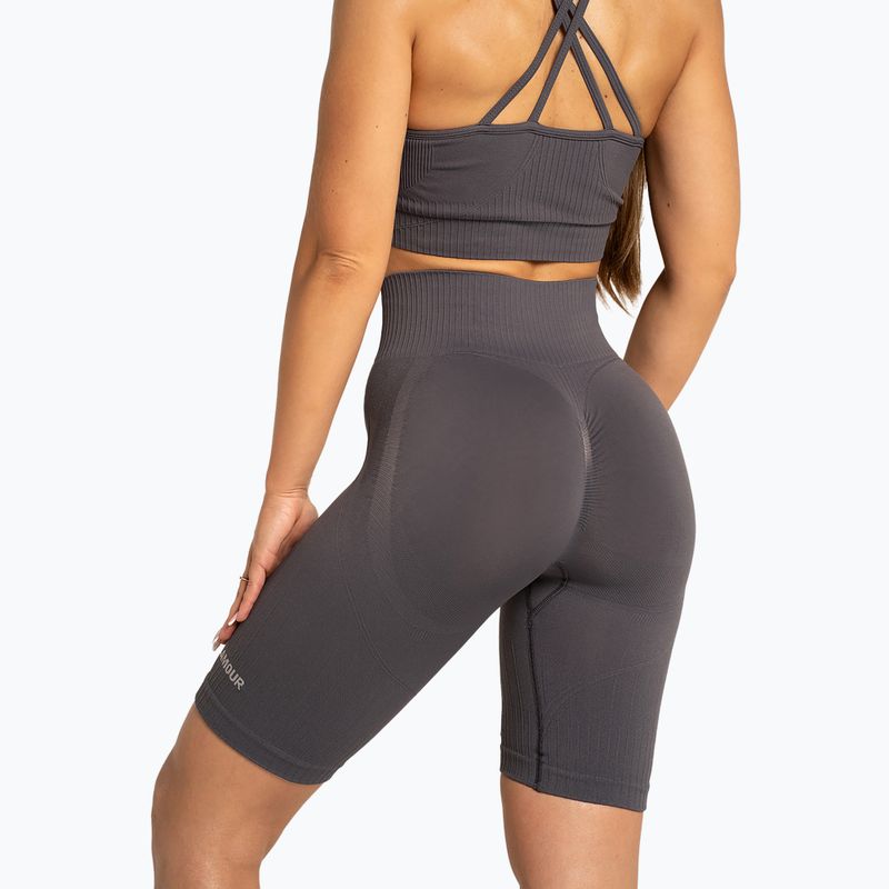 Moteriški treniruočių šortai Gym Glamour Push Up 2.0 dark silver 2