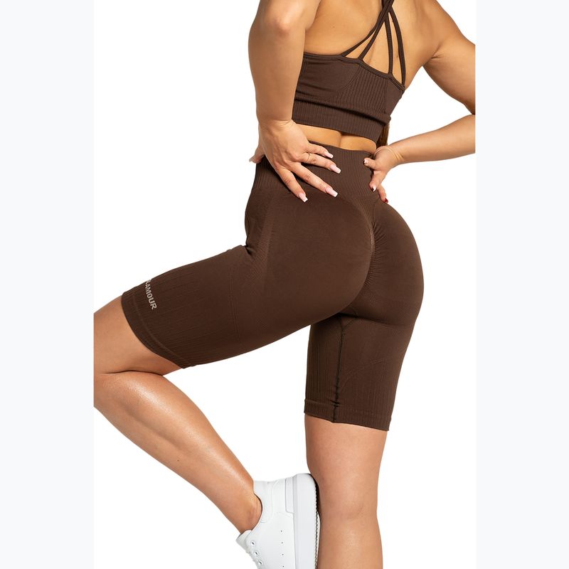 Moteriški treniruočių šortai Gym Glamour Push Up 2.0 dark chocolate 4