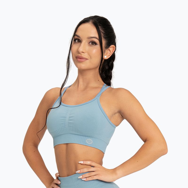 Treniruočių liemenėlė Gym Glamour Push Up 2.0 blue lagoon