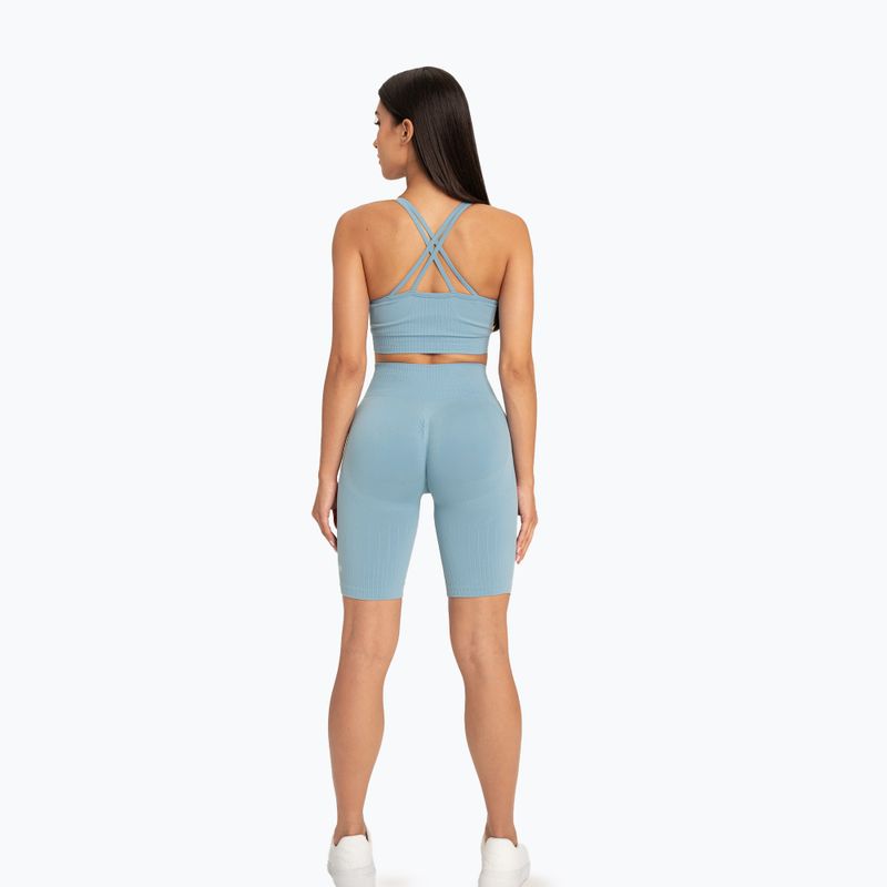 Moteriški treniruočių šortai Gym Glamour Push Up 2.0 blue lagoon 3