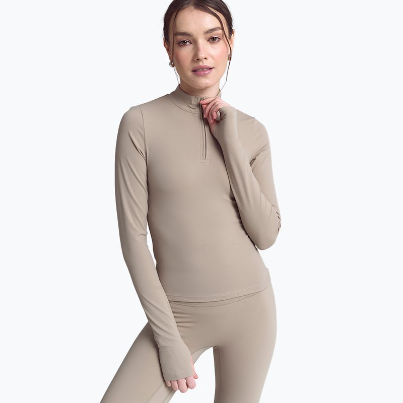 Moteriški marškinėliai ilgomis rankovėmis JOYINME Motion LS 1/4 Zip sage